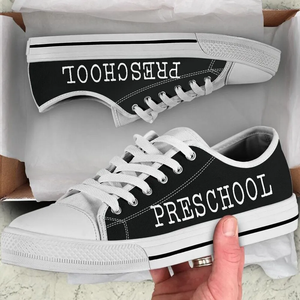 Preschool Strong Red Black Shoes, Teacher Shoes, Low Top Sneakers