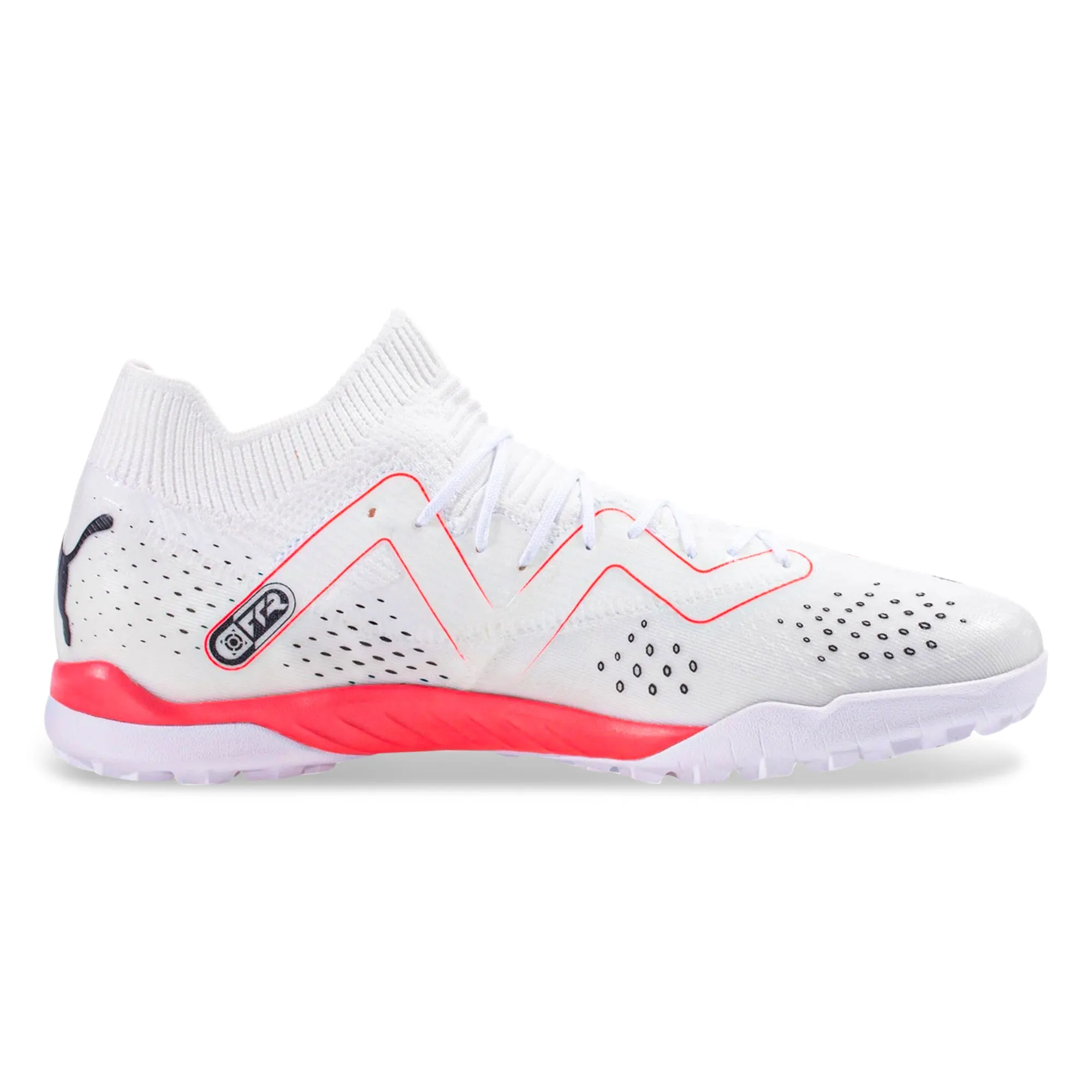 Puma Future Match TT Turf Soccer Shoes (White/Puma Black/Fire Orchid)