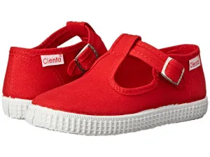 Red Canvas T-Strap