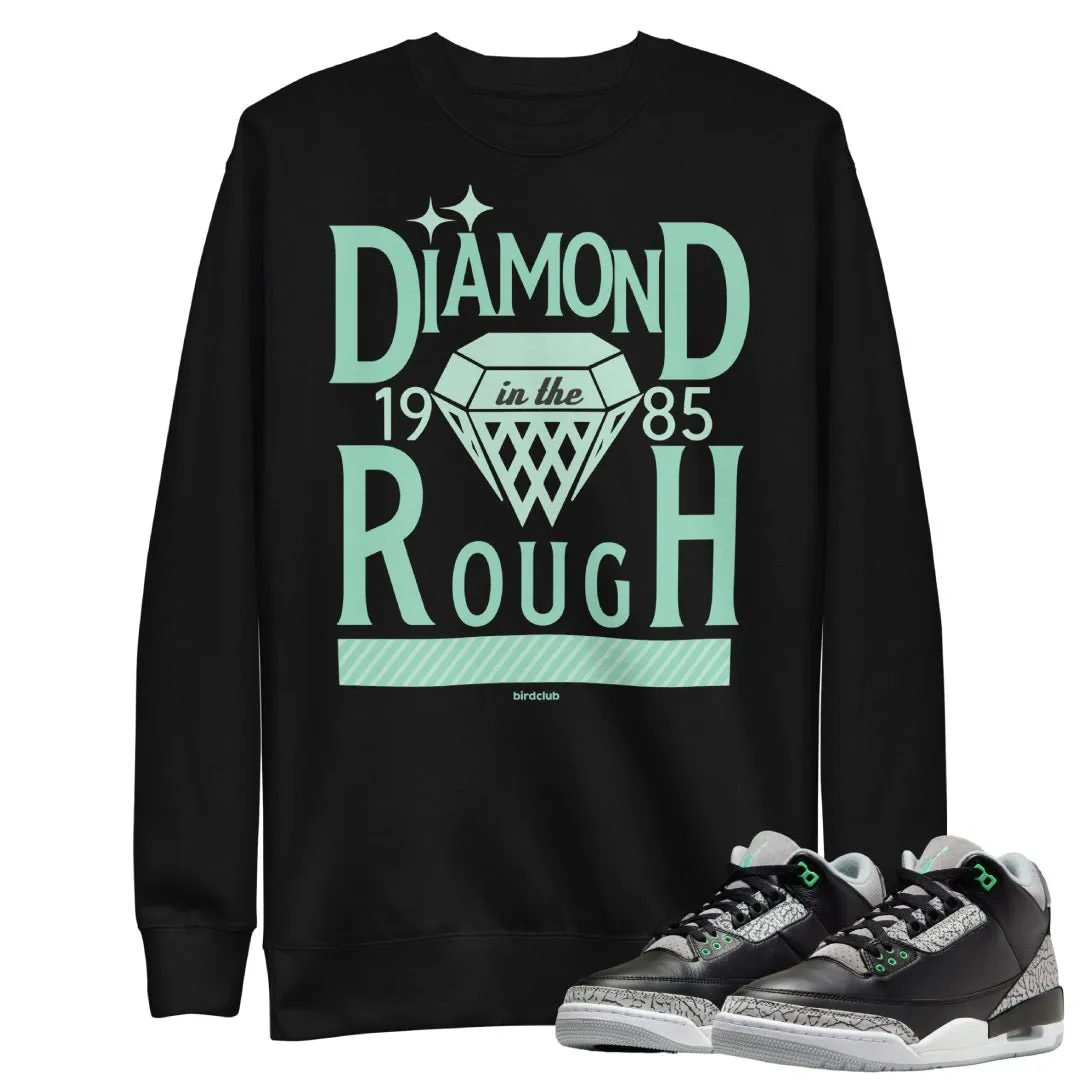 Retro 3 Green Glow Diamond Sweater