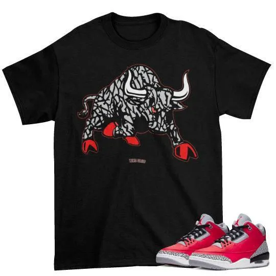 Retro 3 red cement Bulls shirt