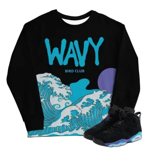 RETRO 6 AQUA WAVY SWEATSHIRT