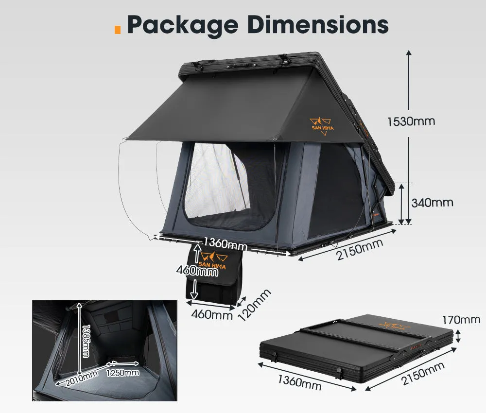 San Hima Kalbarri X Rooftop Tent Hardshell with Ladder