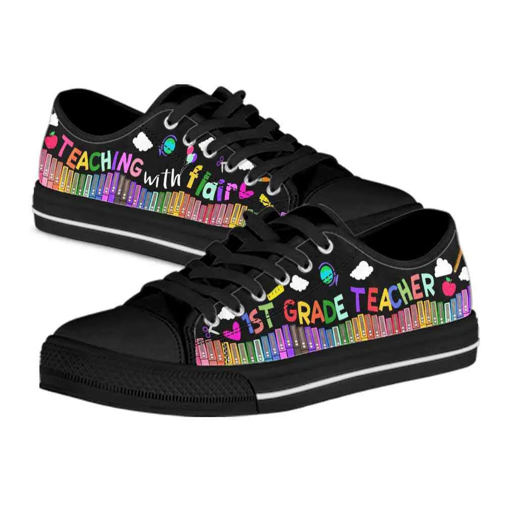 School 1St Grade Teaching With Flair Low Top Shoes, Teacher Shoes, Low Top Sneakers