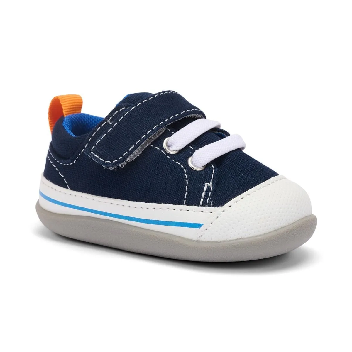 See Kai Run Stevie II Inf First Walker Sneakers - Navy Canvas