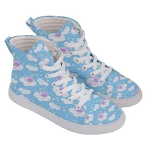 Shooting Star Clouds Blue women's hi-top sneakers [made to order]