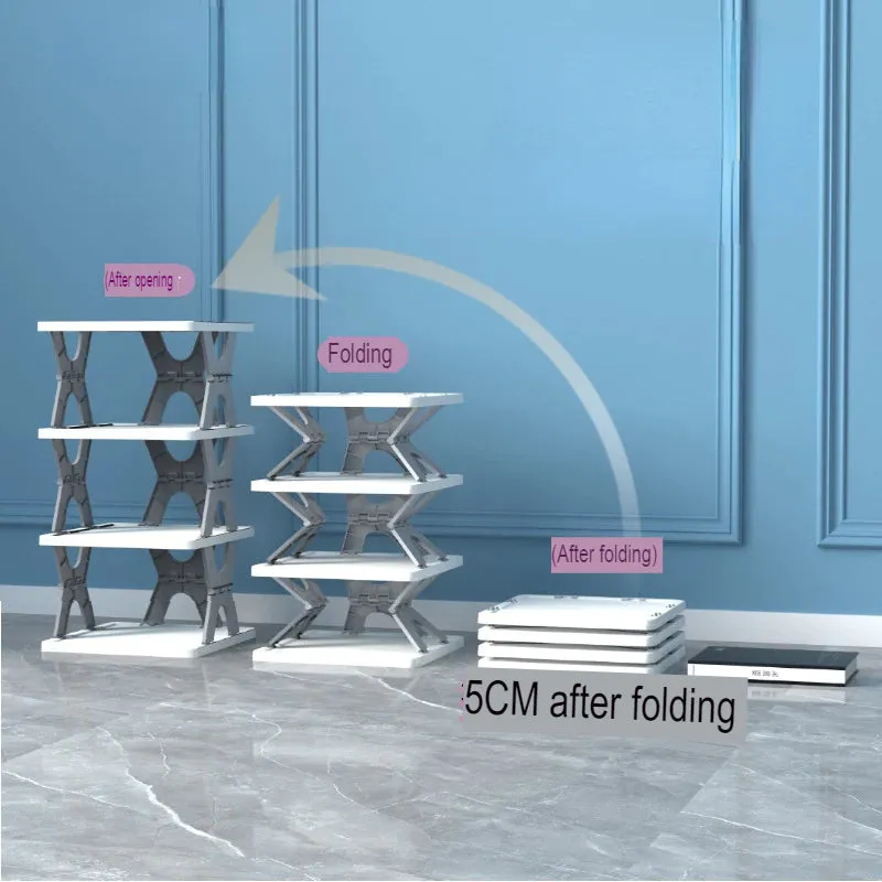 Space Saving Foldable Stackable Shoe Storage Rack