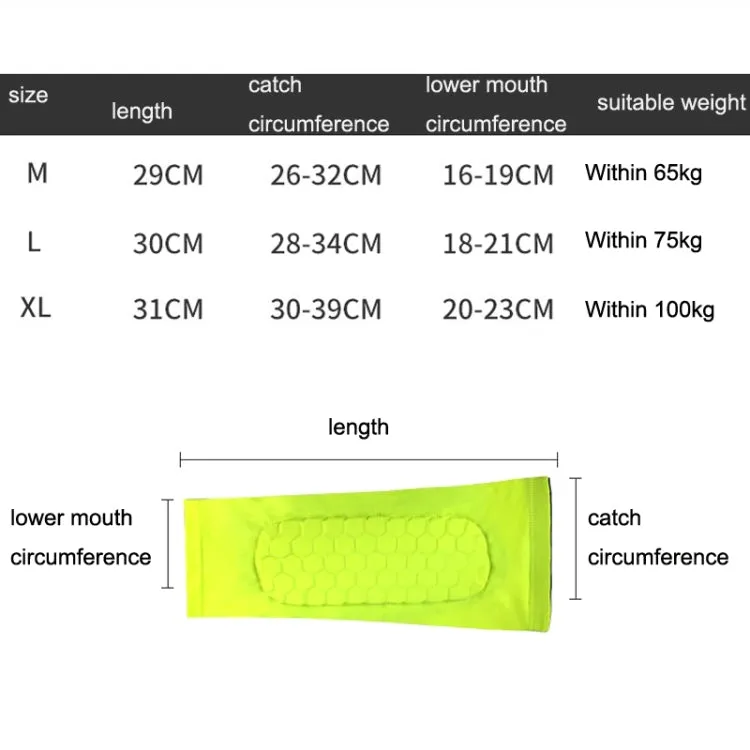 Sports Outdoor Basketball Ride Honeycomb Anti -Collision Leg Protection  M (Fluorescent Green)