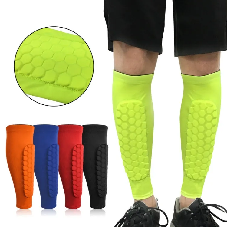 Sports Outdoor Basketball Ride Honeycomb Anti -Collision Leg Protection  M (Fluorescent Green)