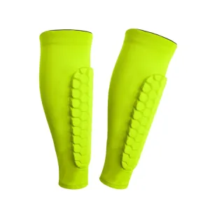 Sports Outdoor Basketball Ride Honeycomb Anti -Collision Leg Protection  M (Fluorescent Green)