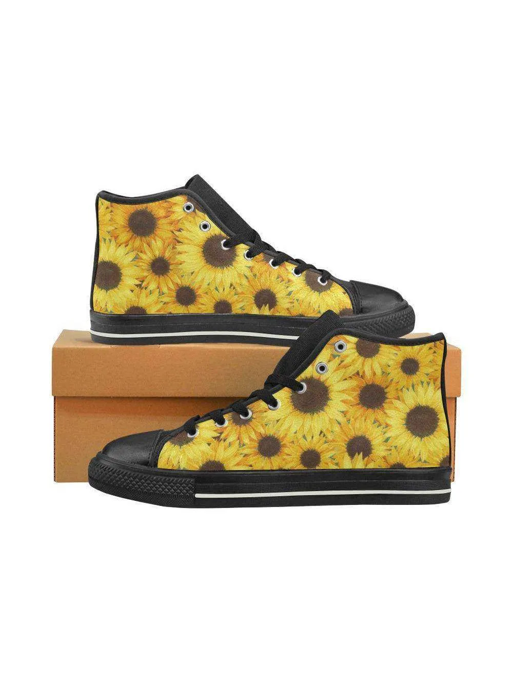 SUNFLOWERS High Top Canvas Kid's Shoes