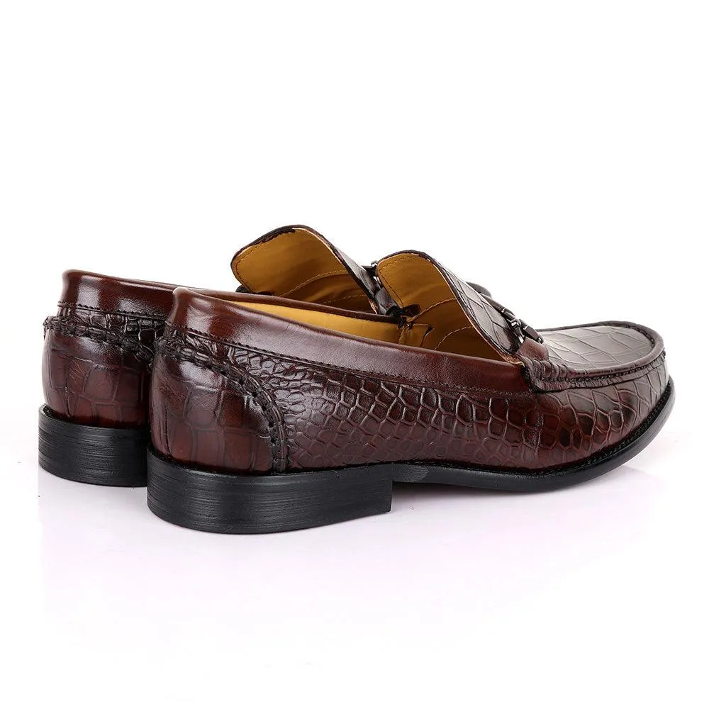 Terry Taylors Classic Chain Croc Coffee Leather Shoe