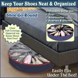 Under Bed Shoes Round Storage Space Saving Shoe bag box