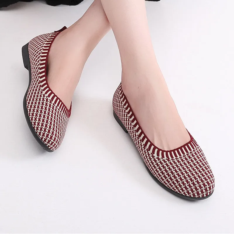 Vanccy Weaving Breathable Loafers  Comfortable Walking Casual Flats Shoes WF14