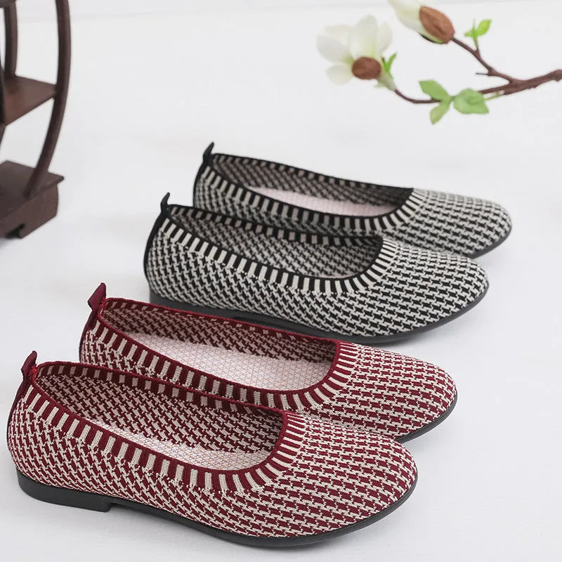 Vanccy Weaving Breathable Loafers  Comfortable Walking Casual Flats Shoes WF14