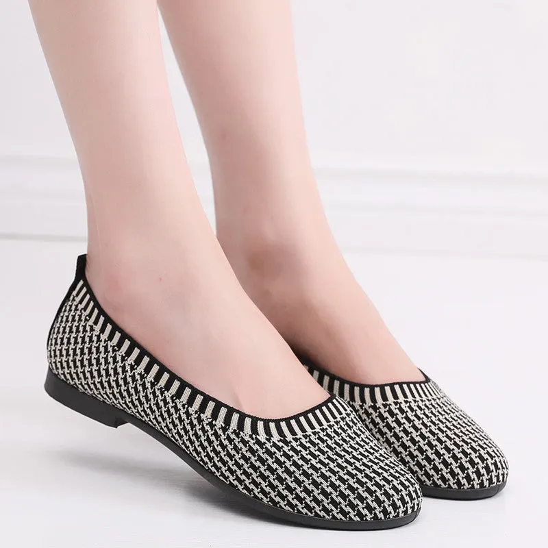 Vanccy Weaving Breathable Loafers  Comfortable Walking Casual Flats Shoes WF14