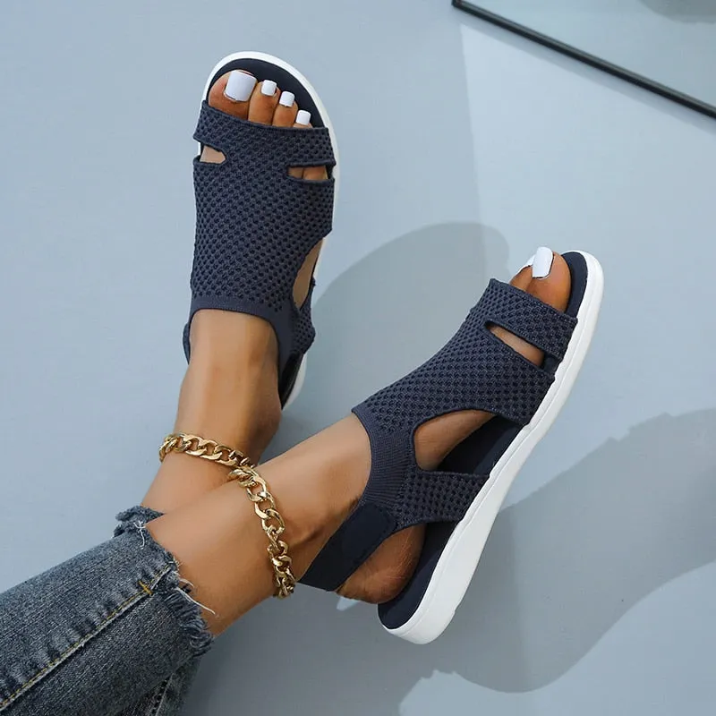 Wenkouban 2023 New Summer Women Sandals Sexy Shoes Crystal Casual Woman Flats Buckle Strap Ladies Fashion Beach Sandalias  Mujer