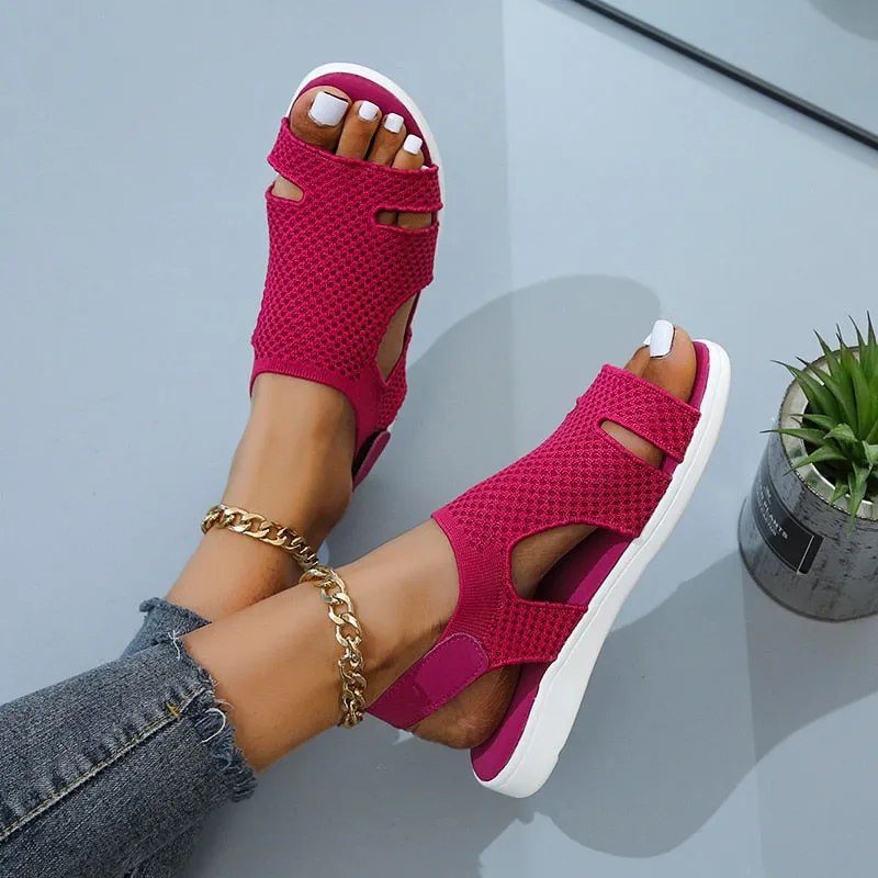 Wenkouban 2023 New Summer Women Sandals Sexy Shoes Crystal Casual Woman Flats Buckle Strap Ladies Fashion Beach Sandalias  Mujer