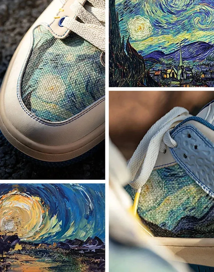 Wes Van Gogh Starry Night Unisex Sneakers