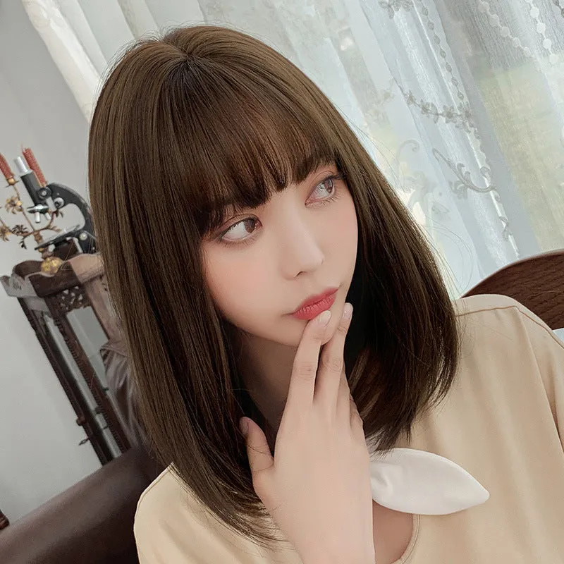 Wig Female Short Hair Japanese Air Bangs Bobo Head Trimming Face With Bangs