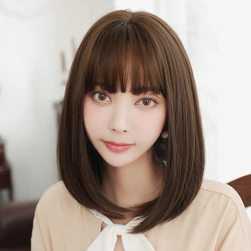 Wig Female Short Hair Japanese Air Bangs Bobo Head Trimming Face With Bangs