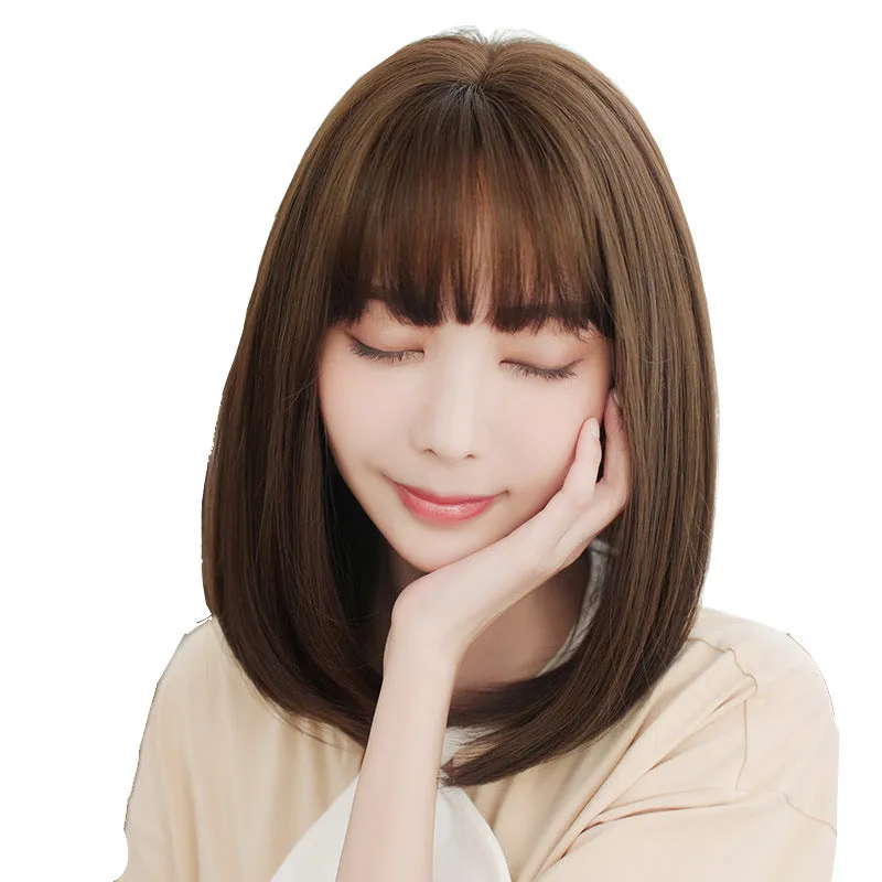 Wig Female Short Hair Japanese Air Bangs Bobo Head Trimming Face With Bangs