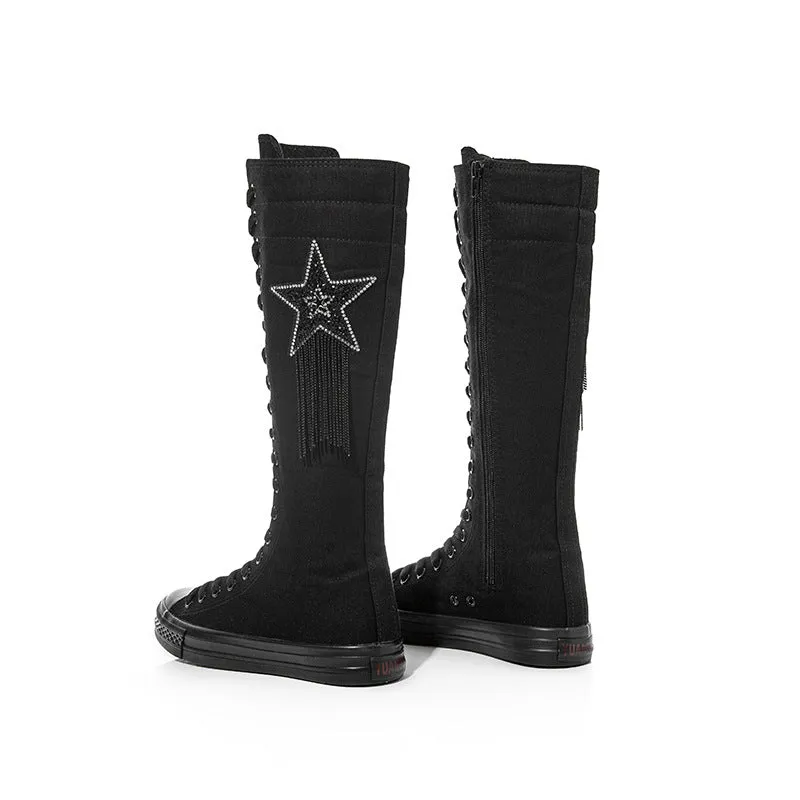 Women's Long Five-pointed Star Pattern Dancing Boots