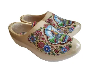 Wooden Shoes White Flowers