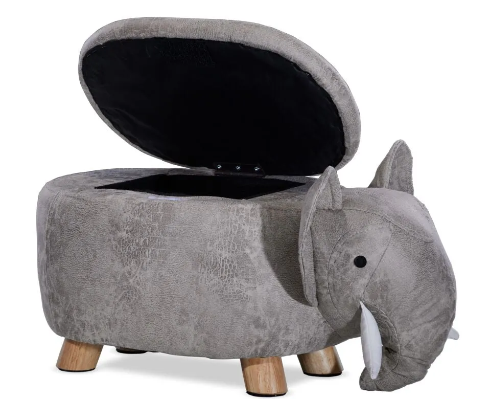 Zoo Companions Elephant Storage Ottoman - Grey