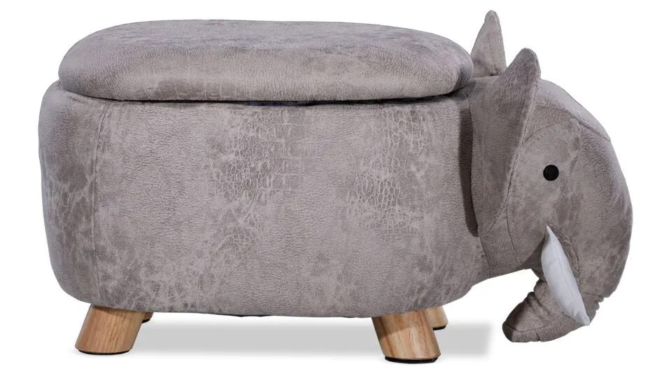 Zoo Companions Elephant Storage Ottoman - Grey