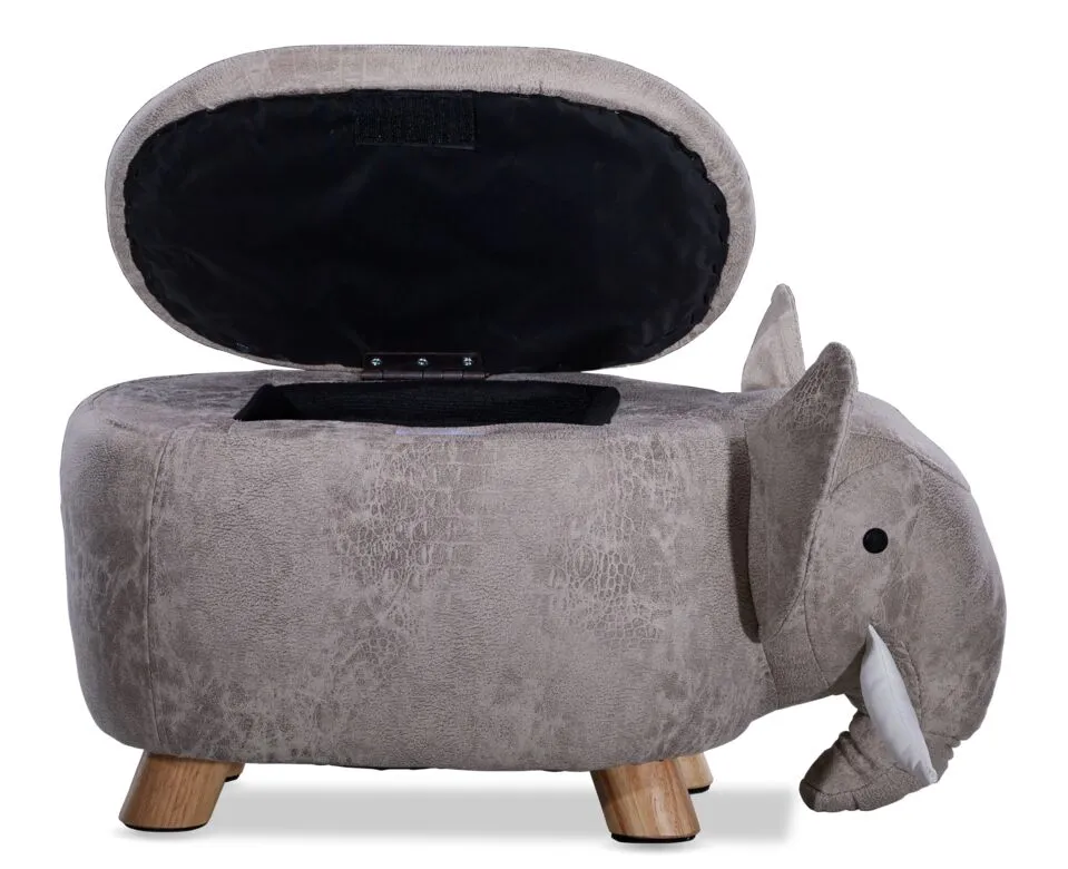 Zoo Companions Elephant Storage Ottoman - Grey